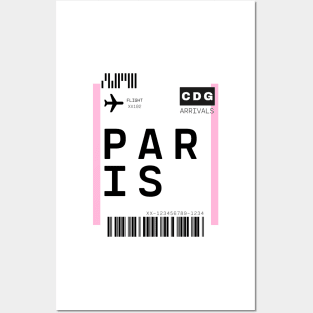 Paris Mini Boarding Pass Posters and Art